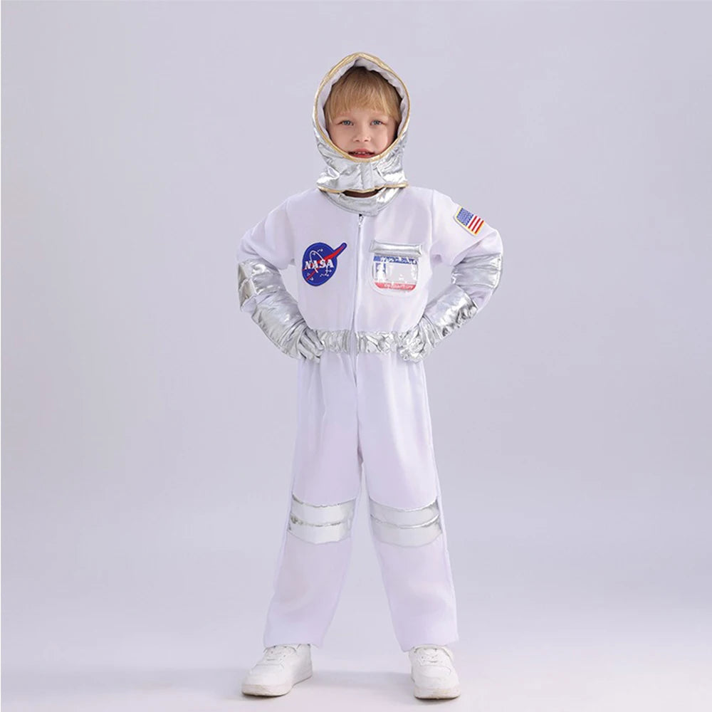 Spaceman Cosplay Costumes Silver Astronaut Role Play Disguise Stagement Jumpsuit Space Suit Outfits Hallowee Carnival Costume