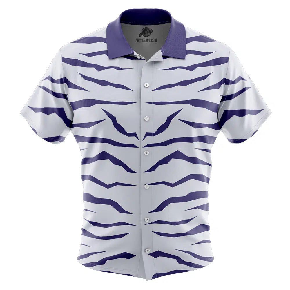 Garurumon Fur Digimon Button Up Hawaiian Shirt